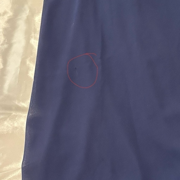 Lulus Heavenly Hues Maxi Dress Gown Deep V Modest Leg Slit Navy Blue Small Prom - Picture 12 of 16